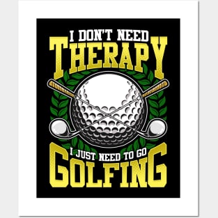 Golf Golfing Therapy Funny Quotes Humor Sayings Gift Posters and Art